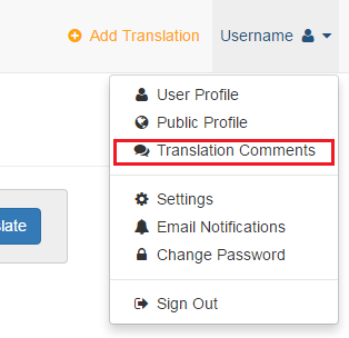 How to see all my translation comments?